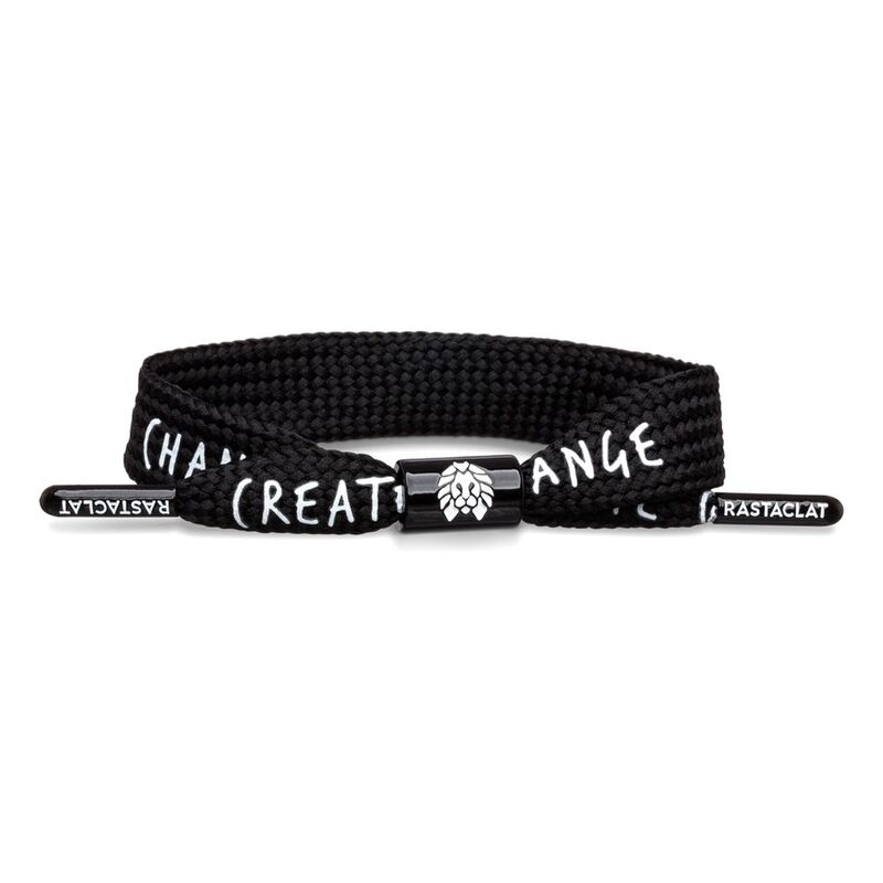 Rastaclat Create Positive Message Men's Single Lace Bracelet - Black