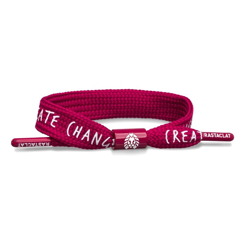 Rastaclat Create Positive Message Men's Single Lace Bracelet - Red M/L Rastaclat Create Positive Message Men's Single Lace Bracelet - Red M/L
