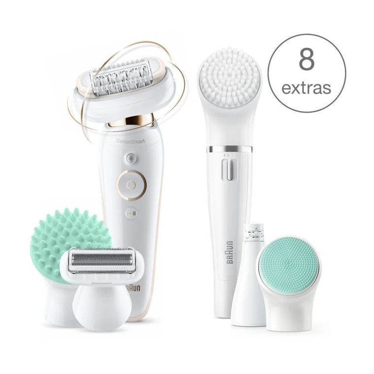 Braun Silk-Epil 9 Flex 9300 Beauty Set Wet & Dry Epilator with 8 Extras + Braun FaceSpa