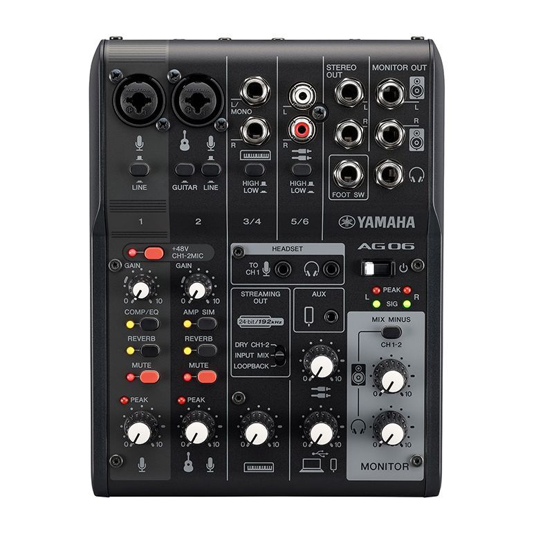 Yamaha AG06MK2 6-Channel Audio USB Mixer - Black Yamaha AG06MK2 6-Channel Audio USB Mixer - Black