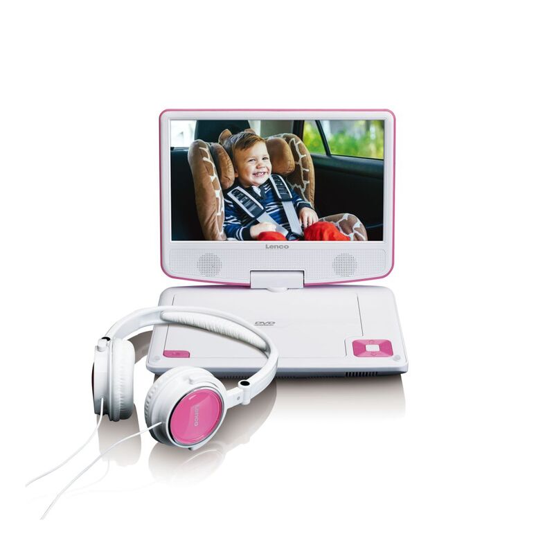 Lenco DVP-910PK 9-Inch Portable DVD Player With Bracket Pink Lenco DVP-910PK 9-Inch Portable DVD Player With Bracket Pink