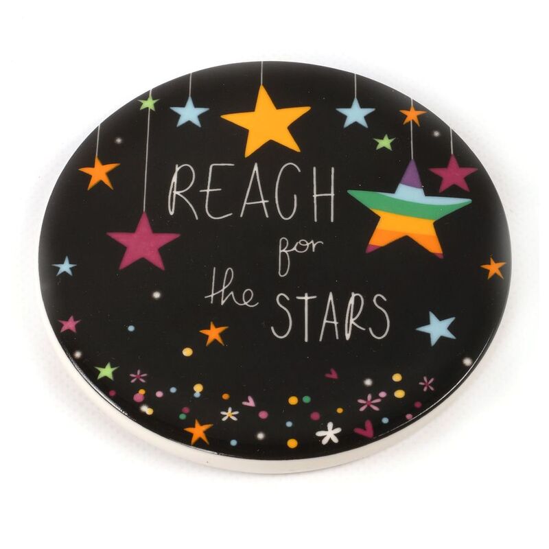Belly Button Designs Reach For The Stars Single Coaster - Black Belly Button Designs Reach For The Stars Single Coaster - Black