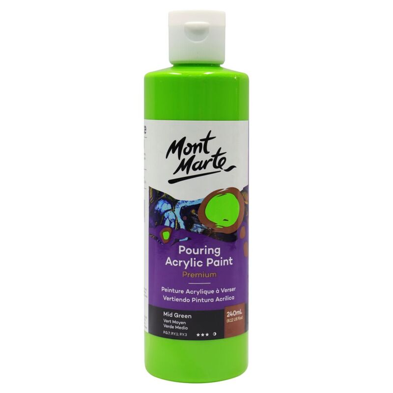 Mont Marte Pouring Acrylic 240ml Mid Green Mont Marte Pouring Acrylic 240ml Mid Green