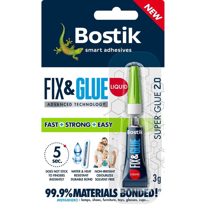 Bostik Fix & Glue - Super Glue Liquid 3g Bostik Fix & Glue - Super Glue Liquid 3g
