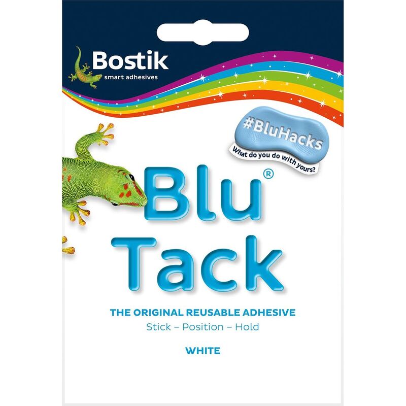 Bostik Blu Tack Reusable Adhesive Tack - White 45g Bostik Blu Tack Reusable Adhesive Tack - White 45g