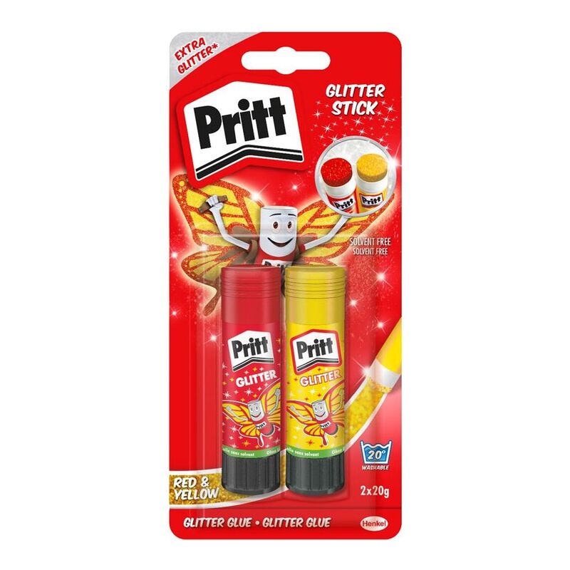Pritt Glue Stick  - Value Pack - 2 Glitter 20g Pritt Glue Stick  - Value Pack - 2 Glitter 20g