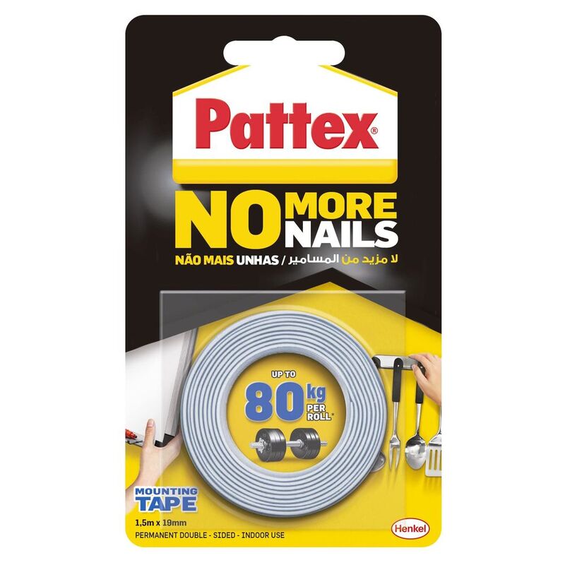 Prattex Mounting Tape - Up to 80kg load per roll (1.5m x 19mm) Prattex Mounting Tape - Up to 80kg load per roll (1.5m x 19mm)