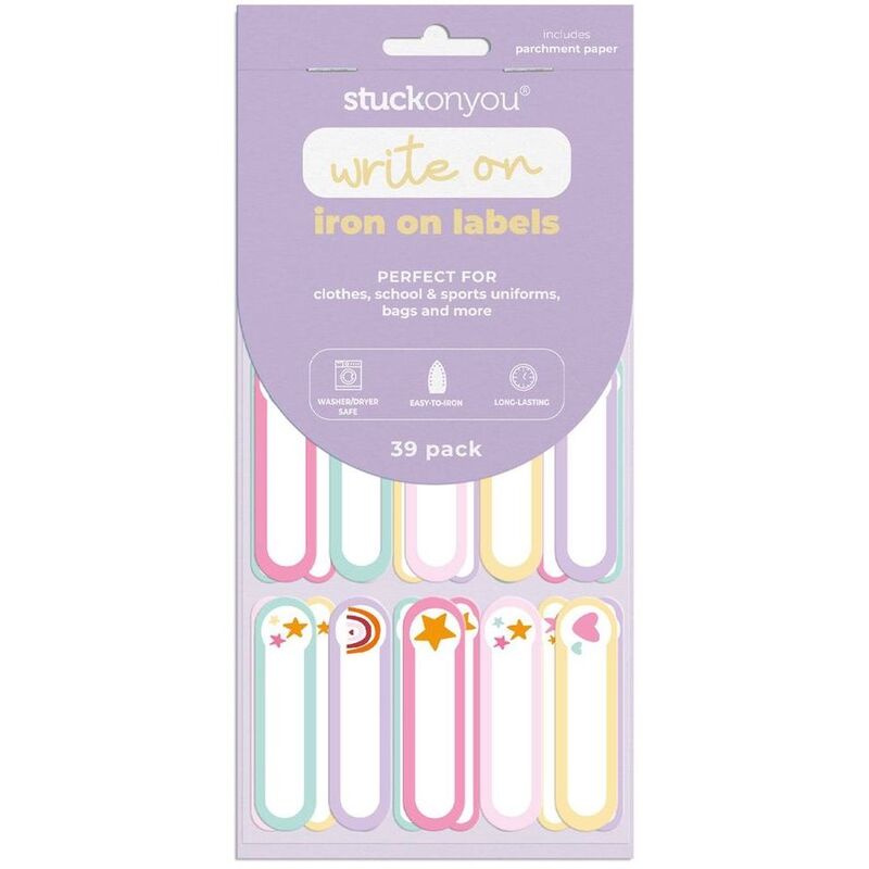 Stuck on You Write & Iron on Labels - Pastel Party (39 Pack) Stuck on You Write & Iron on Labels - Pastel Party (39 Pack)