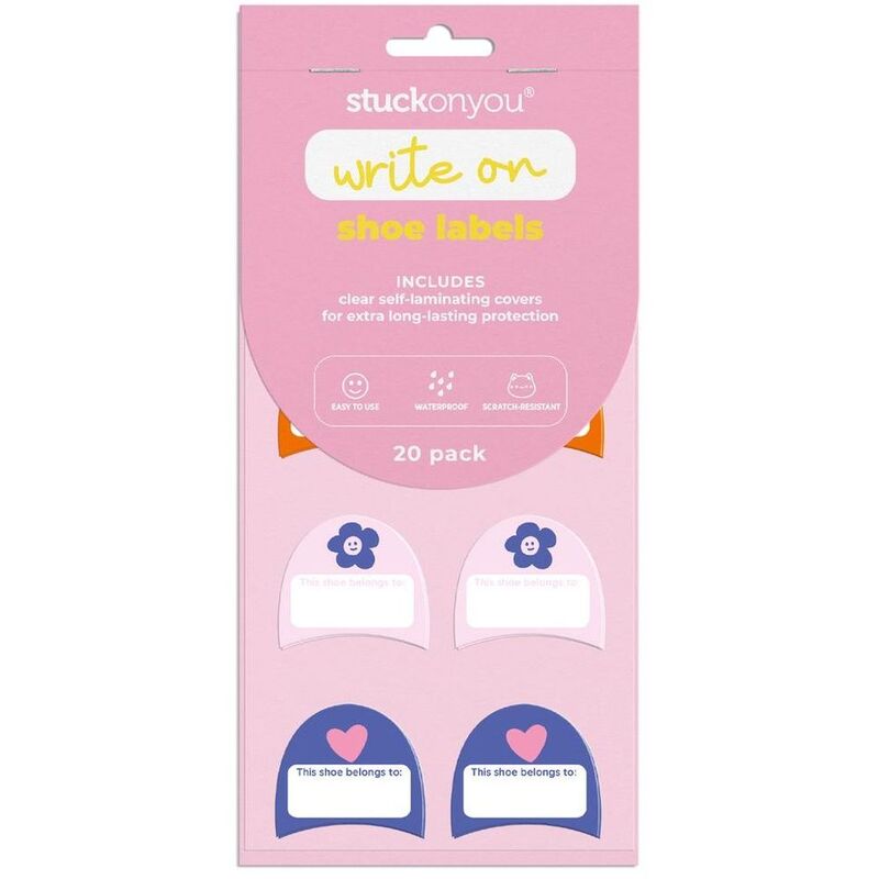 Stuck on You Write on Shoe Labels - Rainbow Love (20 Pack)