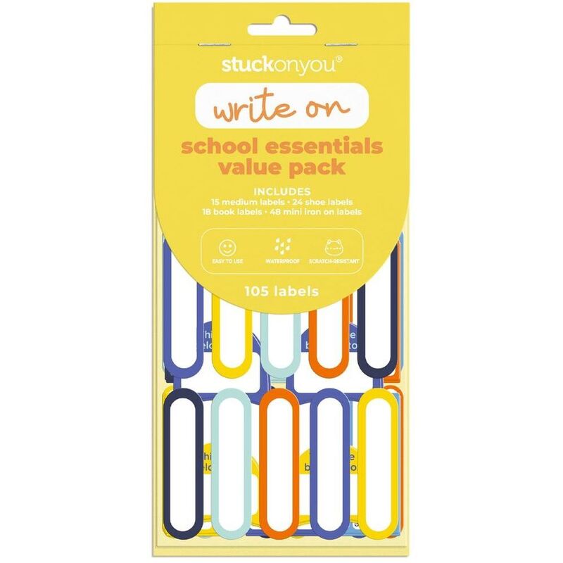 Stuck on You School Write on Labels Essentials Value Pack - Neutral (105 Labels) Stuck on You School Write on Labels Essentials Value Pack - Neutral (105 Labels)