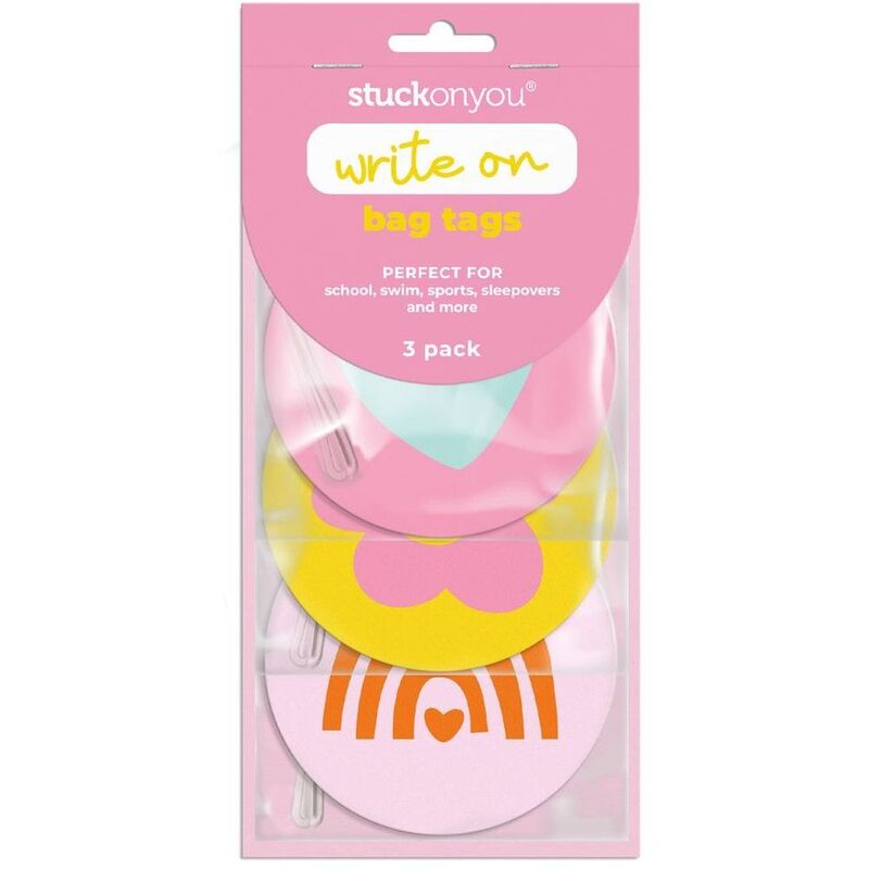 Stuck on You Write on Bag Tags - Rainbow Love (3 Pack)