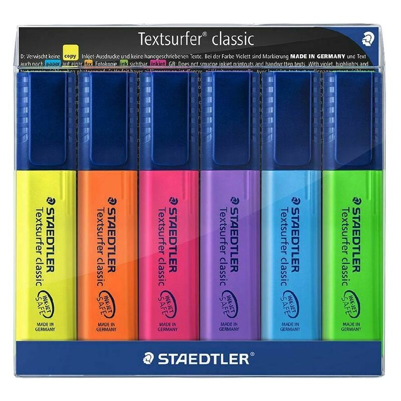 Staedtler Textsurfer Highlters - Assorted Colours (Pack Of 6) Staedtler Textsurfer Highlters - Assorted Colours (Pack Of 6)