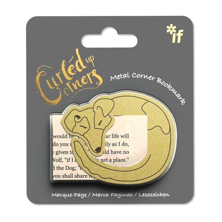 If Curled Up Corners Brass Bookmark - Drowsy Dog