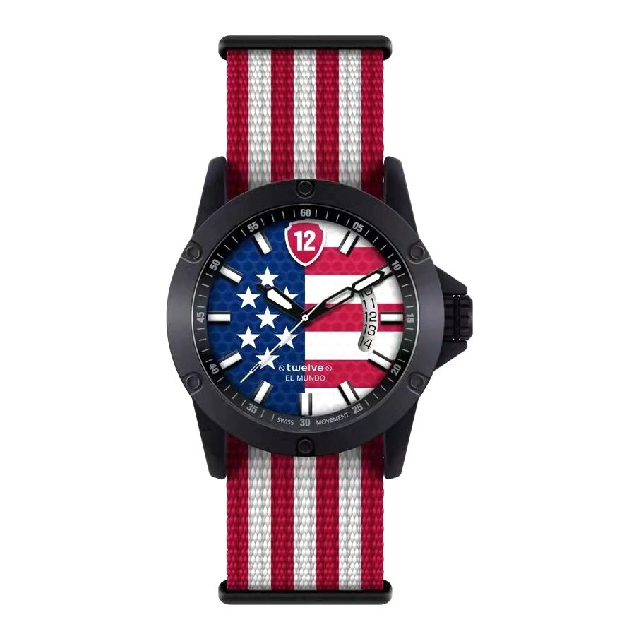 Twelve WUSA1M USA Themed Unisex Wristwatch - Medium - 39mm