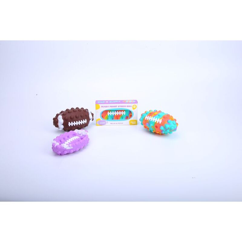 Squizz Toys Pop The Bubble 3D Rugby Fidget Stress Ball Assorted Squizz Toys Pop The Bubble 3D Rugby Fidget Stress Ball Assorted