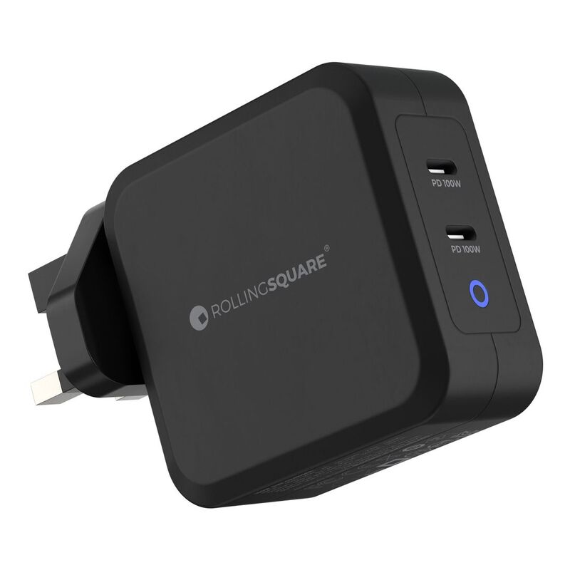 Rolling Square GaN Charger UK 100W - Black