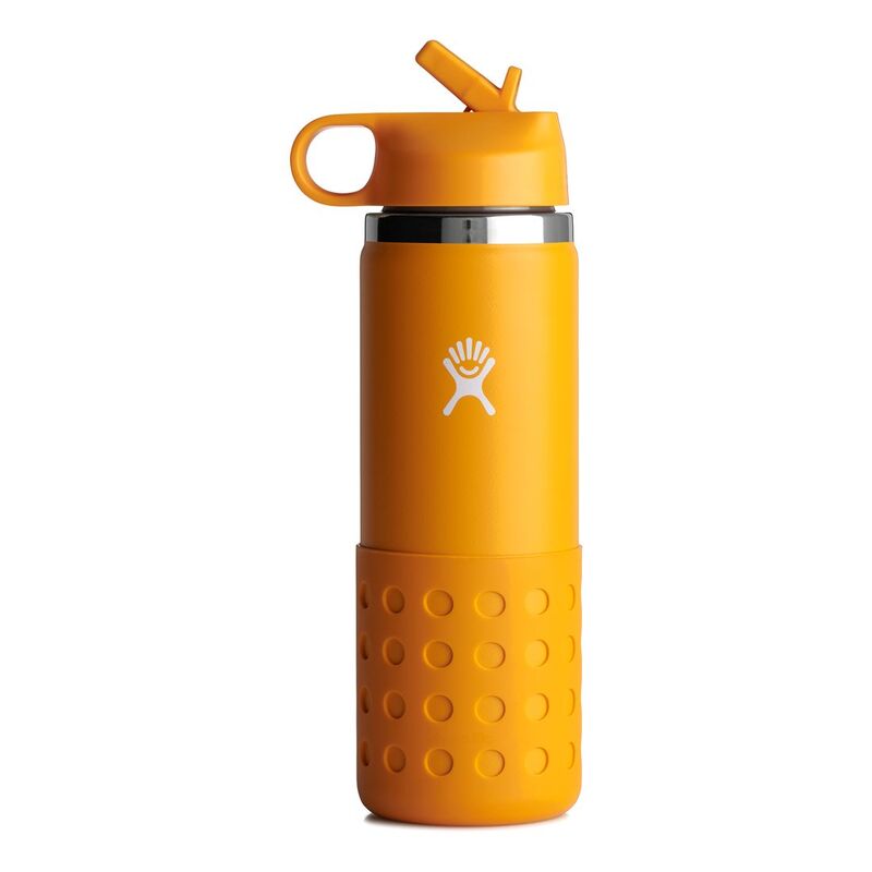 Hydro Flask Kids Wide Mouth Straw Lid & Boot Stainless Steel Water Bottle 591ml - Starfish