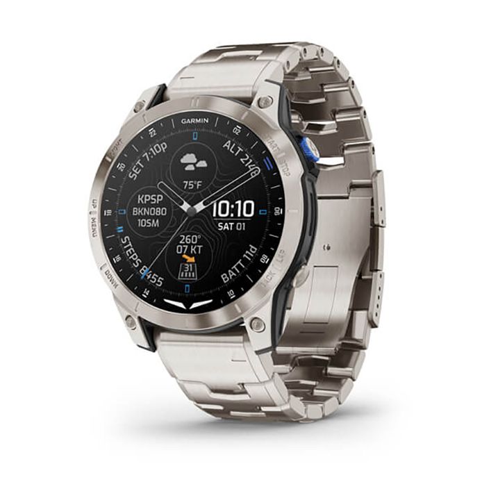 Garmin D2 Mach 1 Aviator Smartwatch With Vented Titanium Bracelet