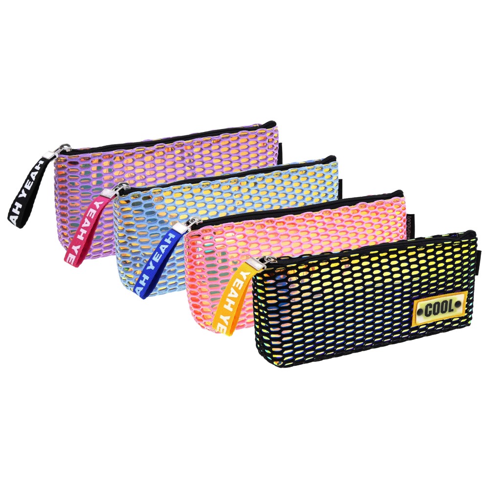 Languo Shiny Mesh Triangle Pencil Case