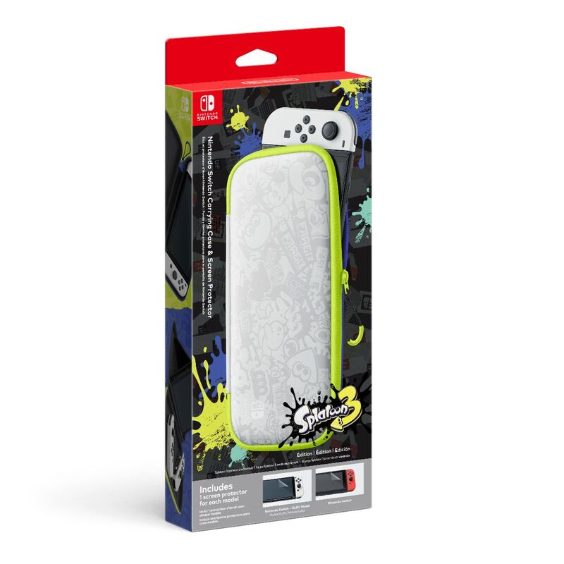 Nintendo Switch Carrying Case & Screen Protector - Splatoon 3 Edition Nintendo Switch Carrying Case & Screen Protector - Splatoon 3 Edition