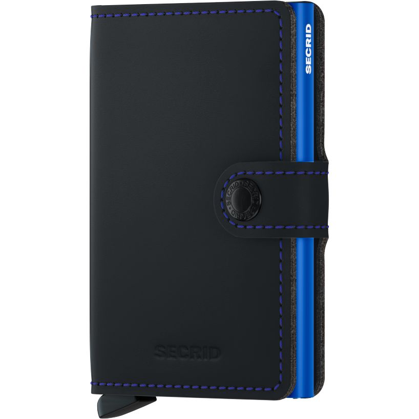 Secrid Miniwallet - Matte Leather - Black/Blue