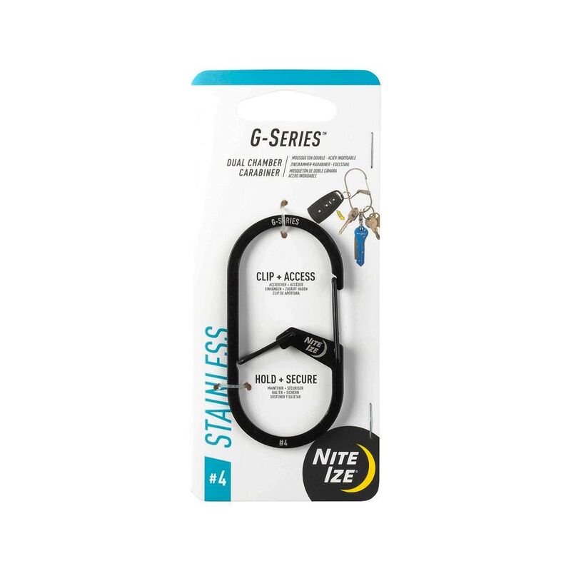 Nite Ize G-Series Dual Chamber Carabiner No.4 - Black Nite Ize G-Series Dual Chamber Carabiner No.4 - Black