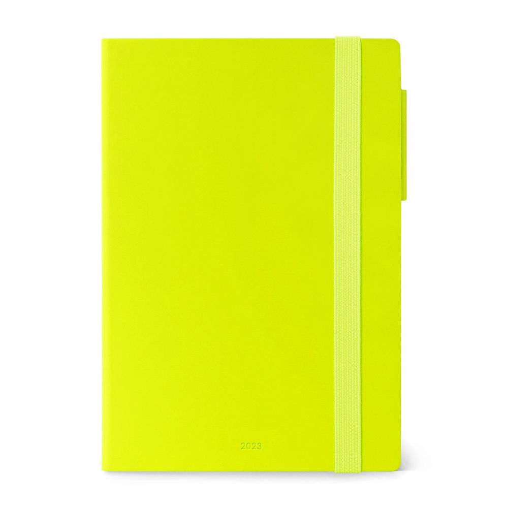 Legami Medium Weekly Diary with Notebook 12 Month 2023 (12 x 18 cm) - Lime Green