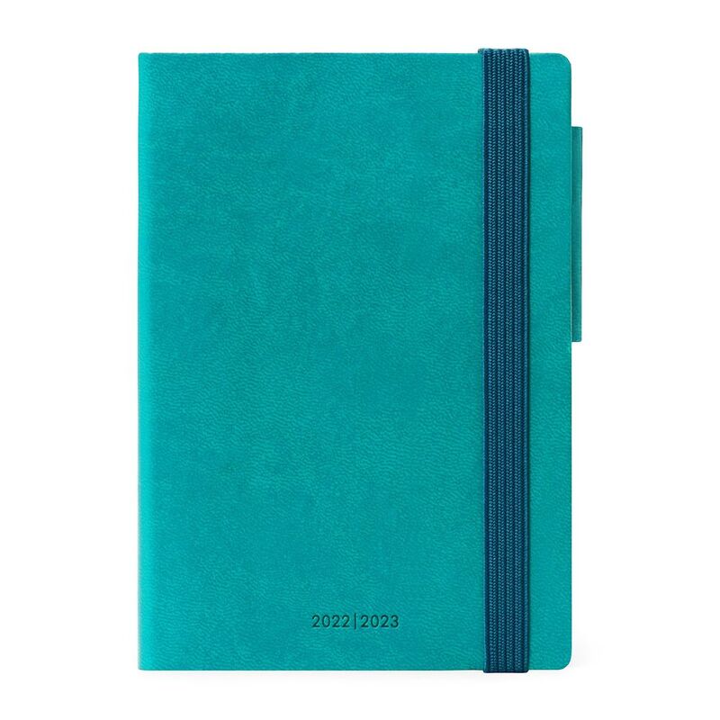 Legami Small Daily Diary 16 Month 2022/2023 (9.5 x 13 cm) - Petrol Blue