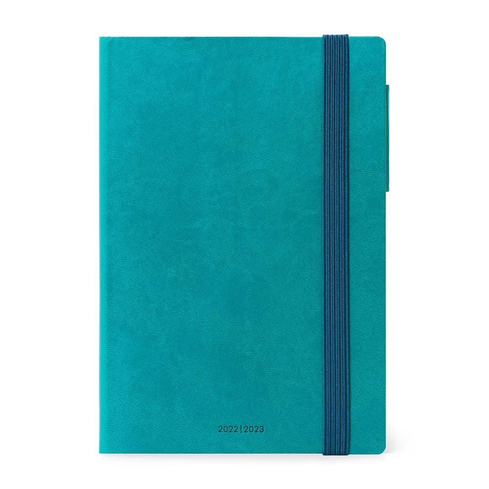 Legami Medium Daily Diary 16 Month 2022/2023 (12 x 18 cm) - Petrol Blue