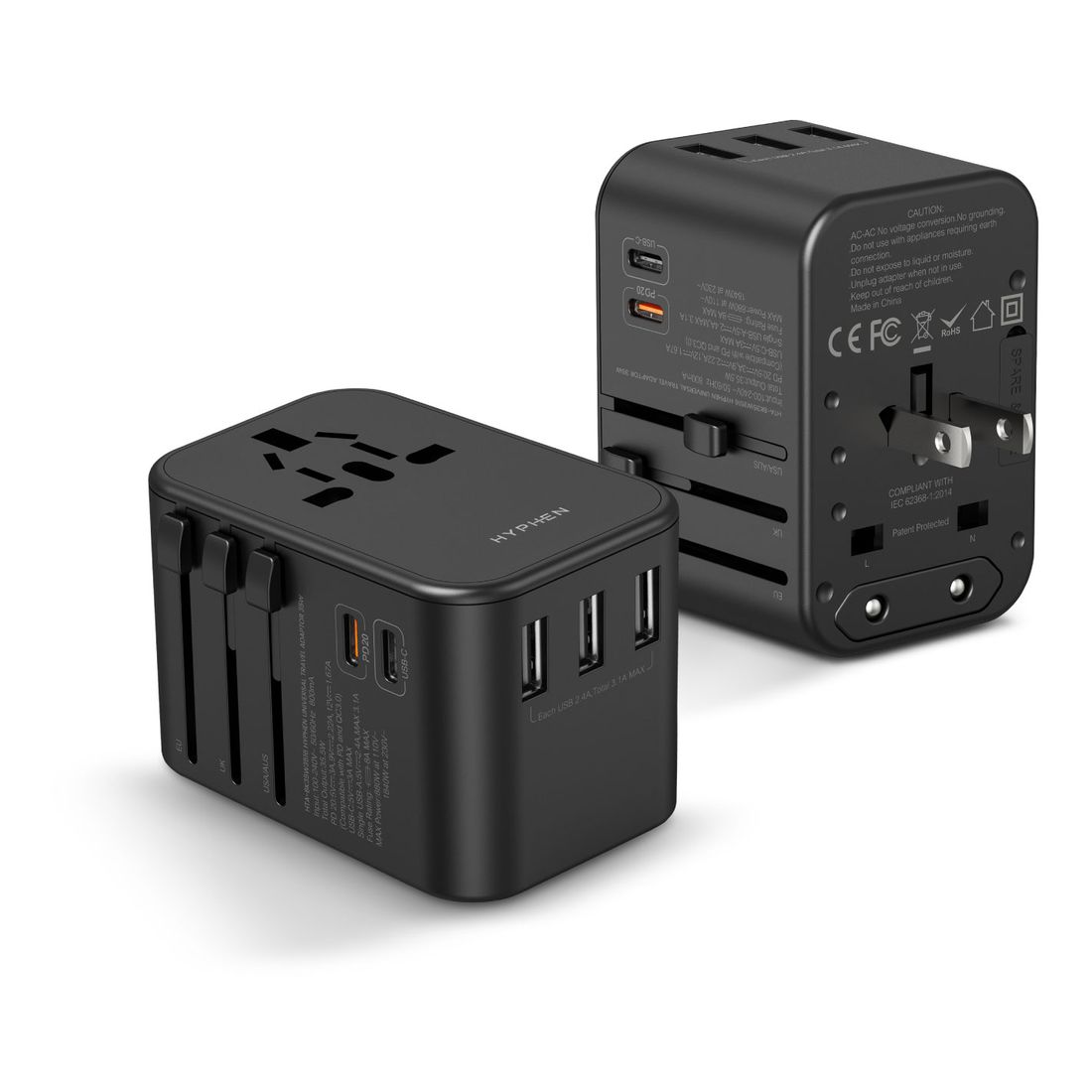 HYPHEN Charge Point 35W Travel Adaptor - Black