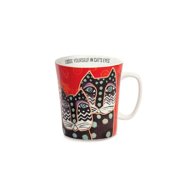 Laurel Burch Porcelain Mug 430ml - Red Laurel Burch Porcelain Mug 430ml - Red