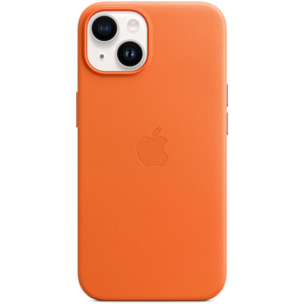 Apple Leather Case with MagSafe for iPhone 14 - Orange