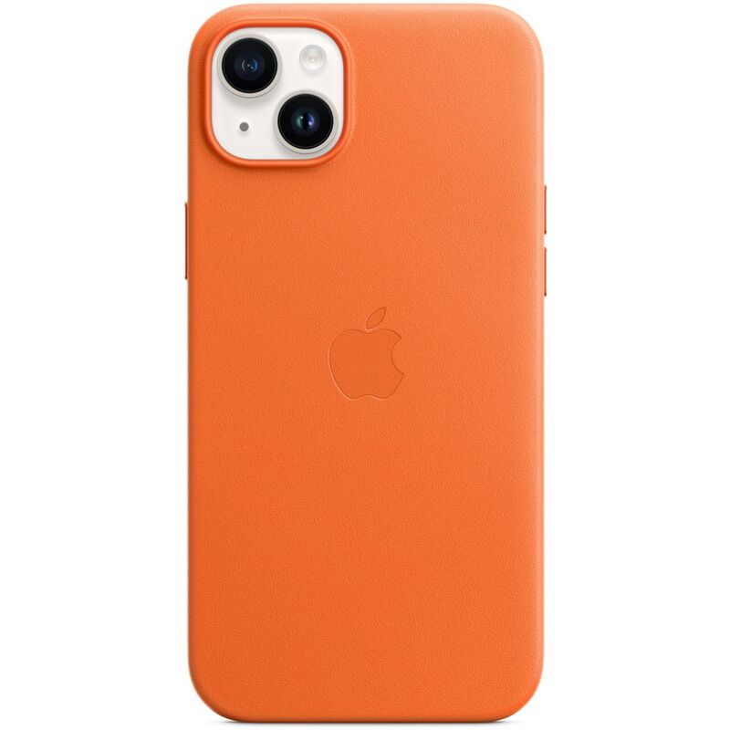 Apple Leather Case with MagSafe for iPhone 14 Plus - Orange Apple Leather Case with MagSafe for iPhone 14 Plus - Orange