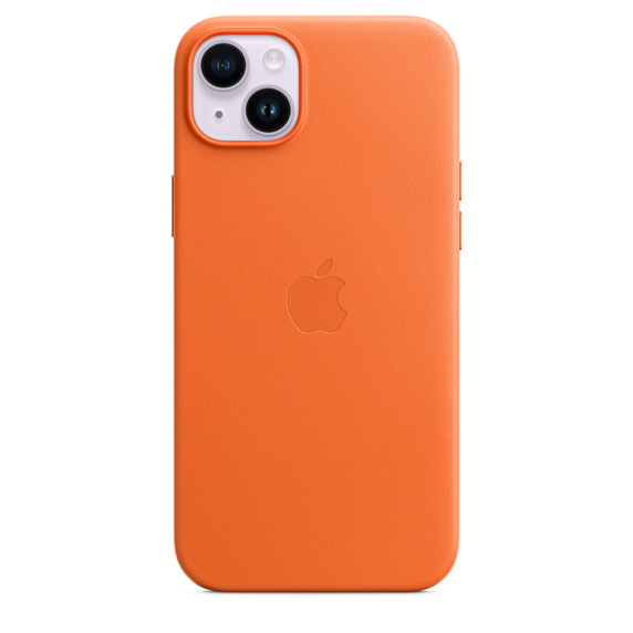 Apple Leather Case with MagSafe for iPhone 14 Plus - Orange