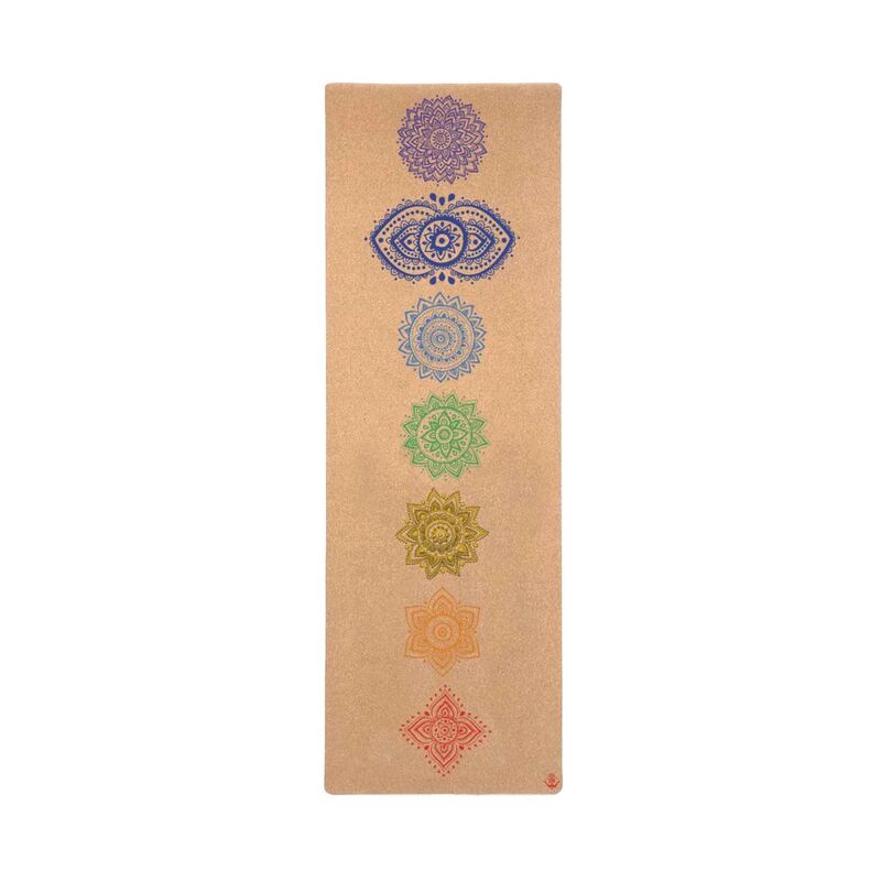 Shakti Warrior Ahimsa Chakra Pro Cork Yoga Mat - Brown (72-Inch x 24-Inch x 3mm Thickness)