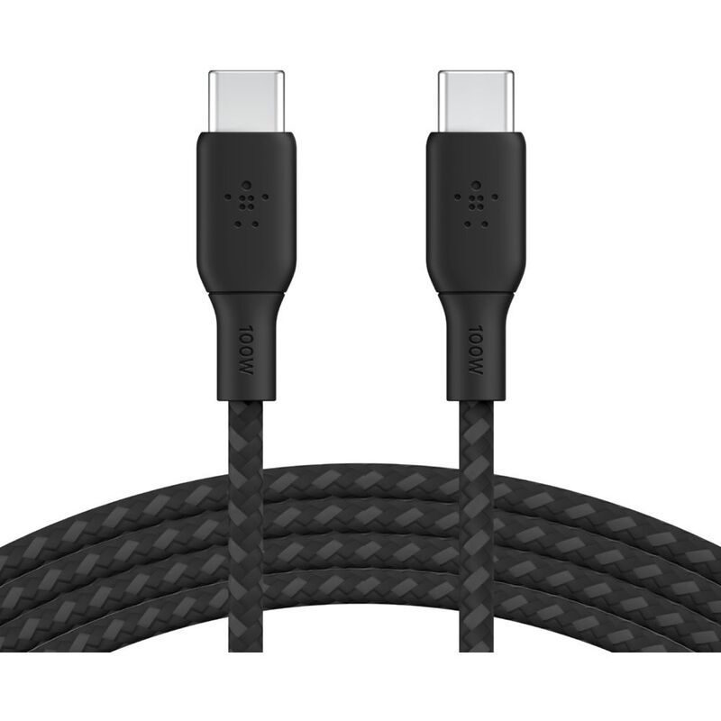 Belkin Cable Braided USB-C To USB- C 2.0 100W 3m -Black Belkin Cable Braided USB-C To USB- C 2.0 100W 3m -Black