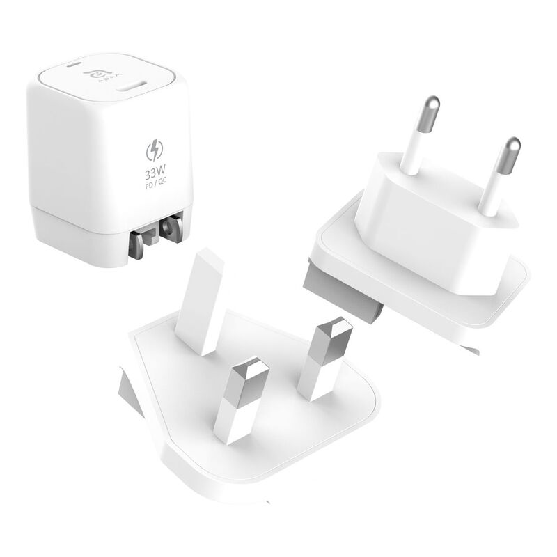 Adam Elements Omnia P3 USB-C 33W Compact Wall Charger - White Adam Elements Omnia P3 USB-C 33W Compact Wall Charger - White