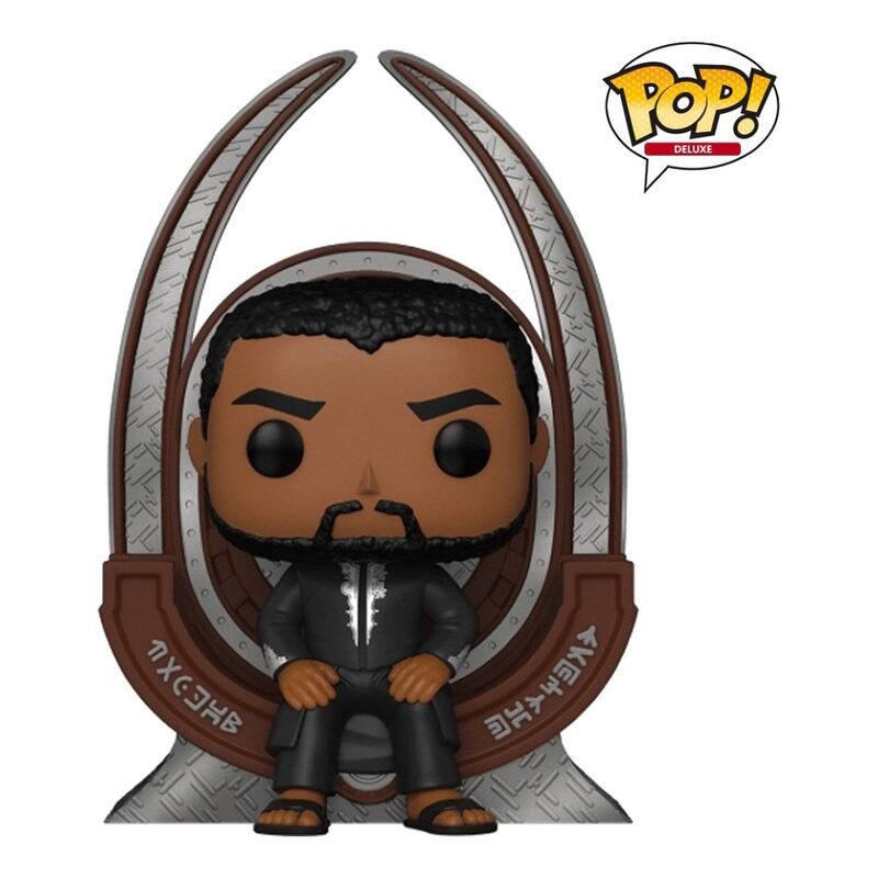 Funko Pop Deluxe Marvel Black Panther T'challa On Throne Vinyl Figure