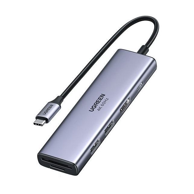 Ugreen 6-in-1 USB-C Hub - Grey Ugreen 6-in-1 USB-C Hub - Grey