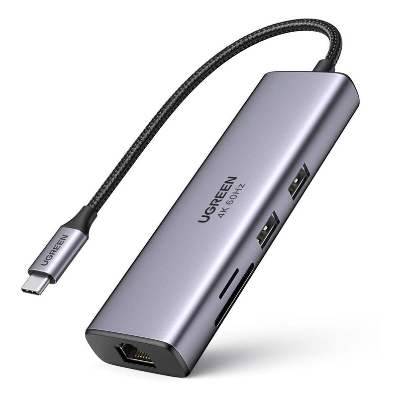 Ugreen 7-in-1 Multiport Adapter 4K@60Hz Hub - Grey Ugreen 7-in-1 Multiport Adapter 4K@60Hz Hub - Grey