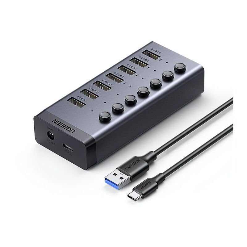 UGREEN 7 Port USB-A 3.0 Hub 12V2A Power Supply USB-C Input (UK) 5Gbps UGREEN 7 Port USB-A 3.0 Hub 12V2A Power Supply USB-C Input (UK) 5Gbps