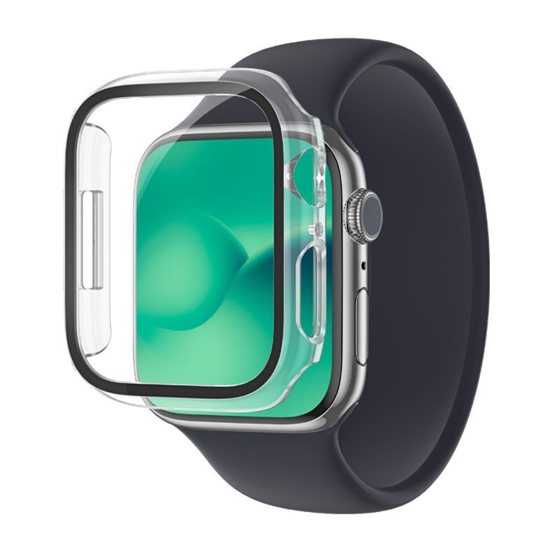 Amazingthing Apple Watch Series 8 Marsix Bumper Case With Glass Protector 45mm - Transparent Amazingthing Apple Watch Series 8 Marsix Bumper Case With Glass Protector 45mm - Transparent