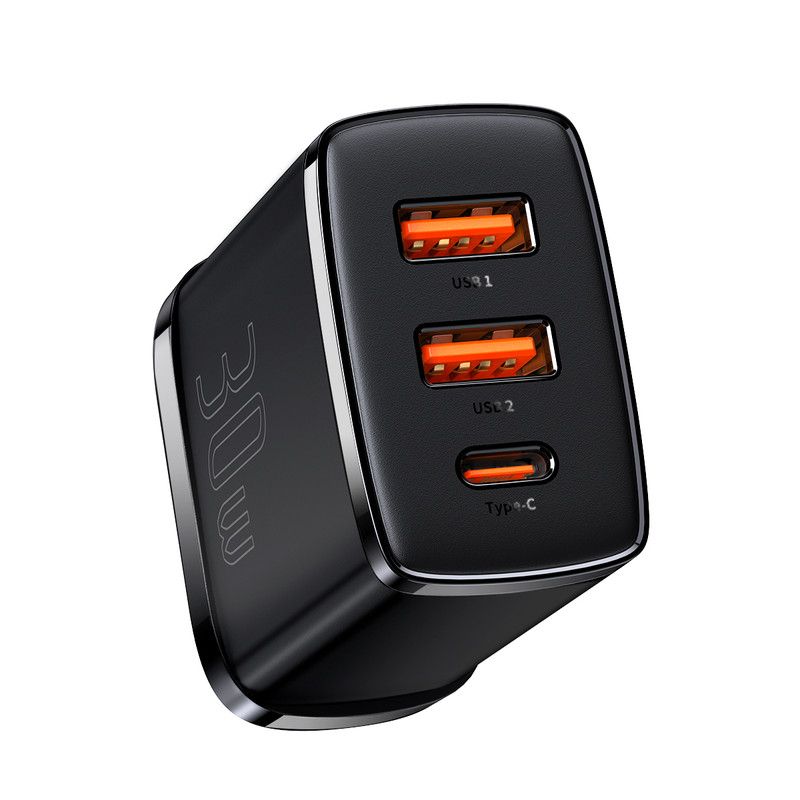 Baseus Compact Charger 2U+C 30W UK - Black