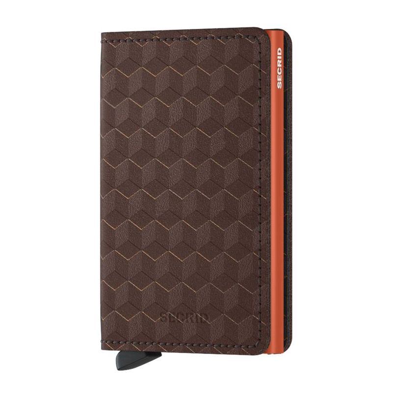 Secrid Slimwallet - Optical Leather - Brown/Orange