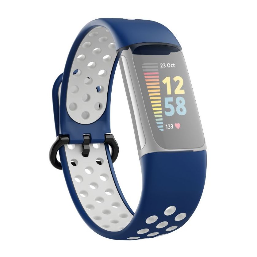 Hama 86247 Fitbit Charge 5 Breathable Watch Wrist Strap - Dark Blue