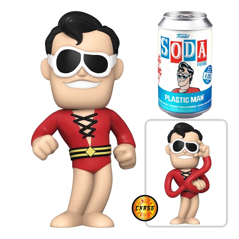 Funko Pop! Vinyl Soda Heores DC Comics Plastic Man 4.25-Inch Vinyl Soda Figure (with chase*)