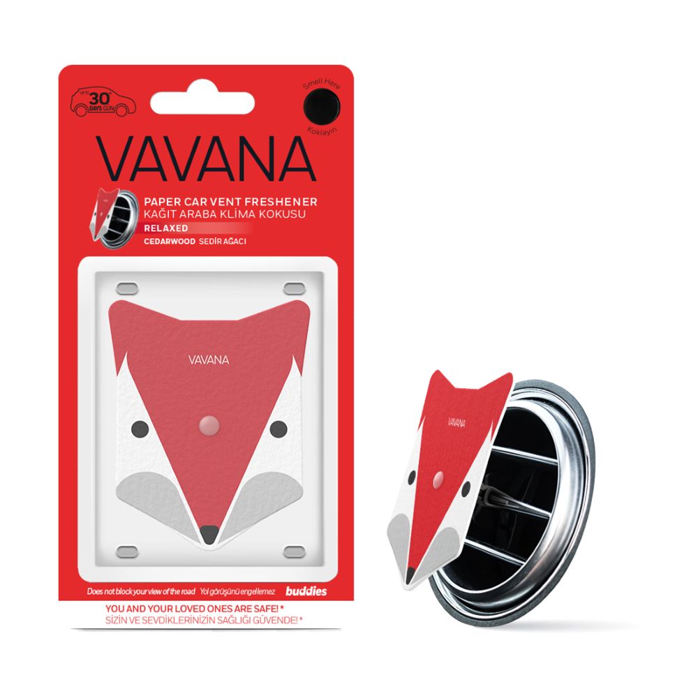 Vavana Buddies Relaxed Paper Car Vent Fresheners - Fox