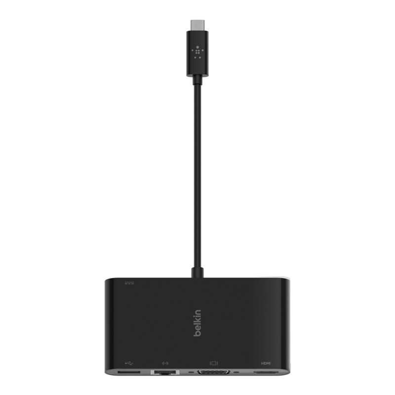 Belkin Interface Hub USB-C to HDMI/VGA/USB-A/Gigabit Ethernet/100W PD Black