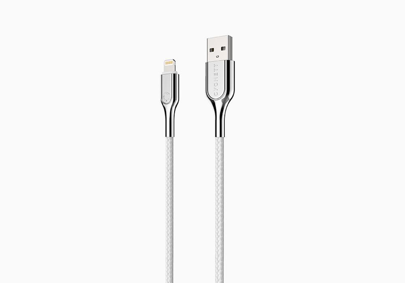 Cygnett Armoured Braided Lightning to USB-A Cable 1m White