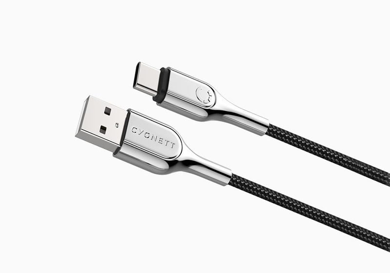 Cygnett Armoured 2.0 USB-C To USB-A Cable 1m - Black (3A/60W)